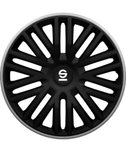 SET 4 COPRICERCHI 15" POLLICI COPRIRUOTA AUTO BERGAMO SPC1585BKGR NERO GRIGIO